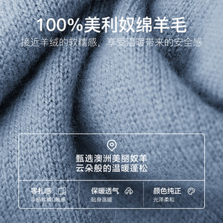 网易严选100%羊毛衫基础圆领男士2022年新款秋冬纯色长袖针织毛衣 冰蓝色 M （170/92A）