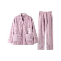 ZAO FU NIAO 造福鸟 女士珊瑚绒家居服套装 F22VSR173 牵牛紫 L