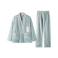 ZAO FU NIAO 造福鸟 女士珊瑚绒家居服套装 F22VSR173 云水蓝 L