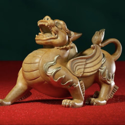 铜师傅 全铜摆件 威猛母貔貅(如意橙)