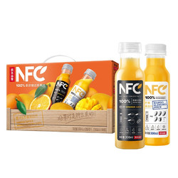 NONGFU SPRING 农夫山泉 100%NFC果汁饮料 300ml*12瓶（6瓶橙汁+6瓶芒果混合汁）缤纷礼盒