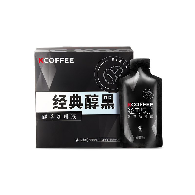 KCOFFEE 经典醇黑 鲜萃咖啡液 240ml