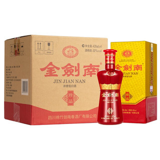 剑南春 金剑南 珍品 52%vol 浓香型白酒 428ml*4瓶 整箱装