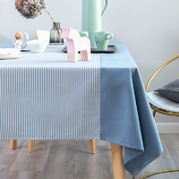 锦色华年 桌布布艺现代简约北欧文艺餐桌布欧式纯色条纹长方形茶几桌布定制