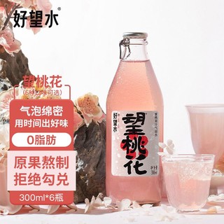 HOPE WATER 好望水 望山楂 望桃花 蜜桃味0脂肪汽水年货果汁健康饮料300ml*6瓶整箱