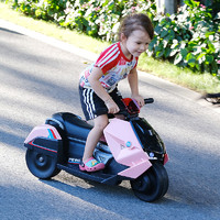 小嘎子 摩托车儿童电动车四轮可坐儿童电动汽车儿童汽车可坐人玩具车可坐人儿童车顶配粉