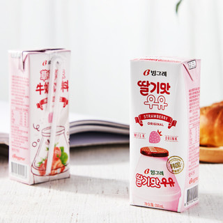 Binggrae 宾格瑞 草莓牛奶 韩国原装进口牛奶 儿童学生早餐奶200ml*6
