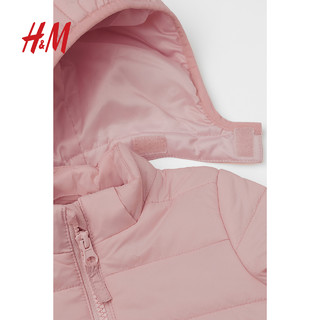 H&M HM童装女婴幼童棉服冬季洋气立领保暖连帽棉衣外套棉袄0923408