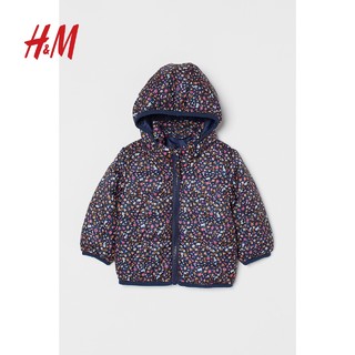 H&M HM童装女婴幼童棉服冬季洋气立领保暖连帽棉衣外套棉袄0923408