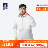 DECATHLON 迪卡侬 软壳衣男上衣男软壳外套抓绒加绒加厚保暖秋户外防泼水防风帆船 白色 M