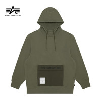 ALPHA INDUSTRIES 口袋拼接加绒连帽卫衣 3006LXF