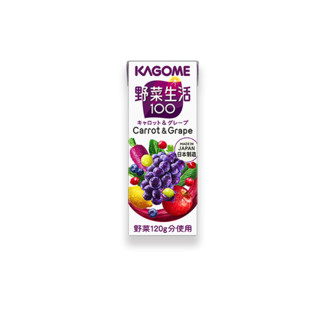 KAGOME 可果美 复合果蔬汁饮料 多酚葡萄味 200ml*12瓶