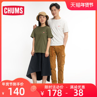 CHUMS 洽洽鸟 日系潮流户外 男女款短袖T恤长毛鸟印花 CH01-1695