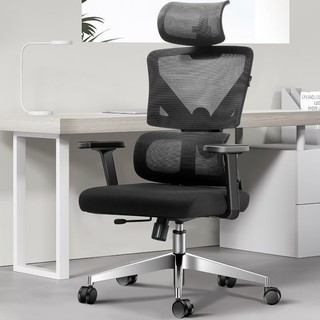 HBADA 黑白调 E201 人体工学电脑椅 黑色标准款