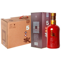 Gao Lu Jia 高炉家 酒和谐5年浓香型白酒 40度460ml 双轮发酵纯粮酿造 年货送礼白酒 4瓶整箱装