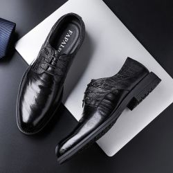 fapai 法派 夏新款商务休闲皮鞋大气德比鞋男士正装皮鞋办公鞋男