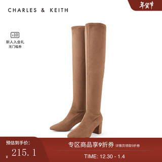 CHARLES & KEITH 女士高筒靴 CK1-90360307-1 驼色 35