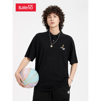 Baleno 班尼路 字母印花短袖上衣夏季潮牌POLO衫 001A碳黑 XXL