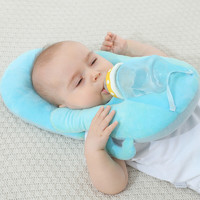 妈咪风格 懒人喂奶神器哺乳新生儿宝宝床上躺着吃奶瓶固定支架婴儿多功能枕 蓝色