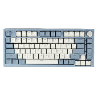 雷咖泽 KW75S 81键 三模键盘 白蓝色 KTT黄轴 RGB