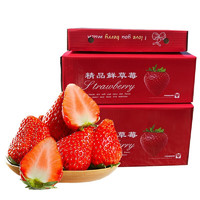 PLUS会员：静益乐源 大凉山红颜草莓 净重3斤大果礼盒装单果18-25g