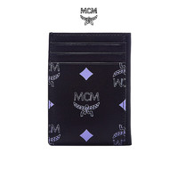 MCM 奢侈品 中性Color Splash Logo系列黑色印花人造革竖版卡包卡夹MXACSSX01U4001-京东