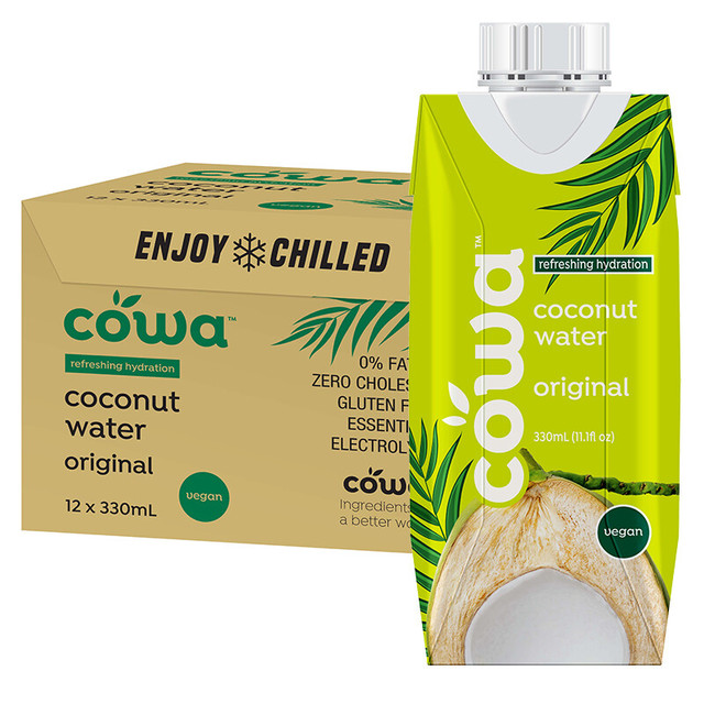 COWA 进口原味椰子水 快速补水富含电解质  NFC椰青果汁 330ml*12瓶