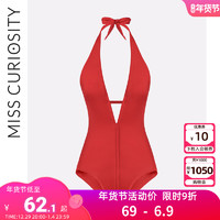 好奇蜜斯 MC01YY02-1 女士连体泳衣 红色