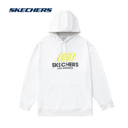 SKECHERS 斯凯奇 2022新款冬季运动卫衣男女情侣长袖白色连帽套头衫