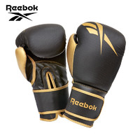 Reebok 锐步 拳击手套 成人散打搏击手套男女训练比赛手套打沙包拳套 10盎司黑金色RSCB-11117GB-10