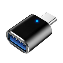 Type-C转USB3.0转接头 铝合金带灯款