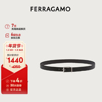 菲拉格慕(Ferragamo)  男士黑色牛皮革双面可调节皮带 0746595_C_105