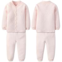 gb 好孩子 男女童通用V领长袖保暖内衣裤 WN18330032 2件套 浅粉红 66码