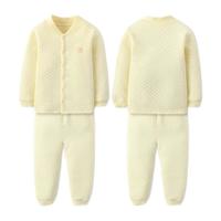 gb 好孩子 男女童通用V领长袖保暖内衣裤 WN18330032 2件套 粉黄 59码