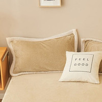 SHU XIN YUAN 舒心缘 牛奶绒枕套 米驼 48*74cm 两只装