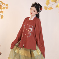 流烟昔泠 原创绣花汉服女装刺绣方领袄交领衫非古装