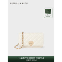 CHARLES & KEITH CHARLES&KEITH;秋新品CK2-70160082-2女包菱格斜挎包 Cream奶白色 S