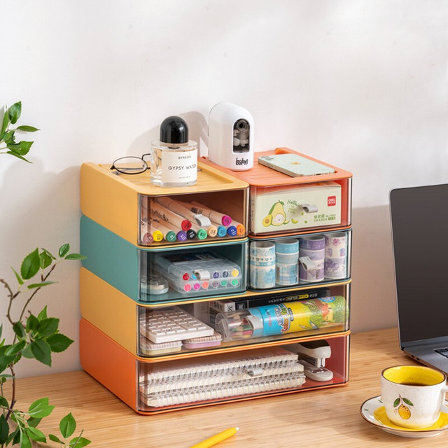 鲸言 桌面收纳盒抽屉式盒可放A4纸