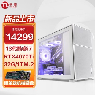 NINGMEI 宁美 -魂-GI7 13代 i7 13700F/新卡RTX4070Ti/32G内存/1TM.2固态/永劫无间游戏台式电脑主机/DIY组装电脑/UPC