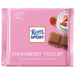 Ritter SPORT 瑞特斯波德 草莓夹心牛奶巧克力 酸乳味 100g
