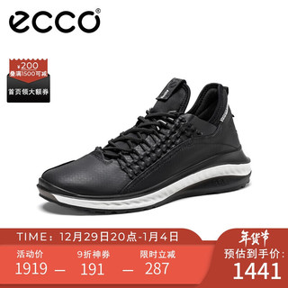ECCO爱步运动鞋男 舒适缓震透气耐磨跑步鞋 适动360821334 黑色43