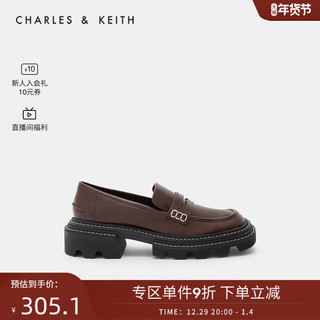 CHARLES & KEITH CHARLES＆KEITH秋冬女鞋CK1-70900334女士休闲甜酷厚底中跟乐福鞋