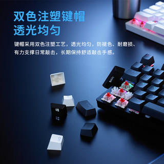 雷柏（Rapoo） V500PRO 机械键盘 有线键盘 游戏键盘 104键混光键盘 吃鸡键盘 电脑键盘 白色 红轴