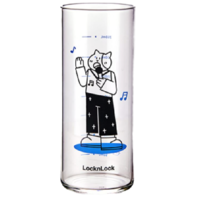 LOCK&LOCK; LLG94 玻璃杯 400ml 音乐猫款