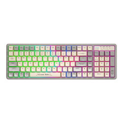 langtu狼途gk102102键有线机械键盘奶油骑士金轴混光