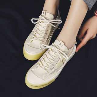 WARRIOR 回力 蜃景系列 蜃景 女子运动帆布鞋 WXY-B176G 黄色/米色 37