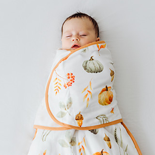 EMXEE 嫚熙 M229E050012-1 婴儿无袖一体式睡袋 襁褓款 秋色的果实 80码