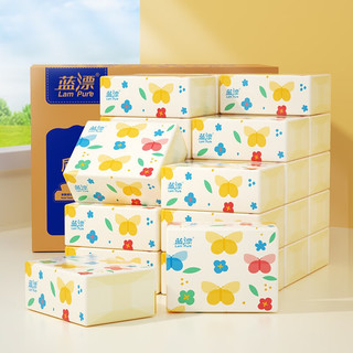 Lam Pure 蓝漂 本色竹浆抽纸10包4层168张餐巾纸纸抽CL-DDK 10包