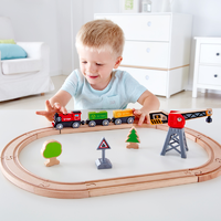 抖音超值购：Hape 火车轨道电动货运套益智力玩具儿童木质模型套装   3岁+E3731