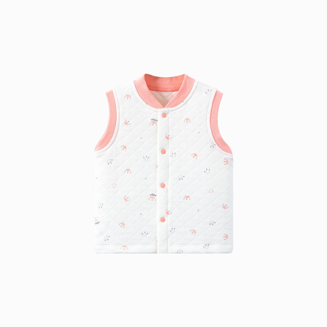 happyB 哈贝比 婴儿马甲夹丝保暖冬季前开马夹男女宝宝小坎肩儿童小背心